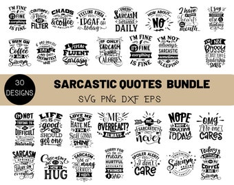 Sarcastique Svg Bundle, Sarcasme svg, Sarcastic Svg Files, Funny Svg Bundle, Funny Quotes Svg, Funny sayings svg, Eps Png, Silhouette, Cricut