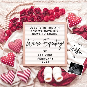 Valentine&#39;s Day Pregnancy Announcement: February Baby (Digital)