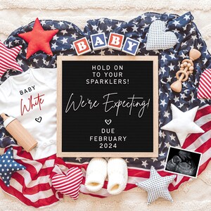 4th of July Pregnancy Announcement Digital for Social Media Instagram & Facebook • 4th of July Baby Announcement • Hold On To Your Sparklers