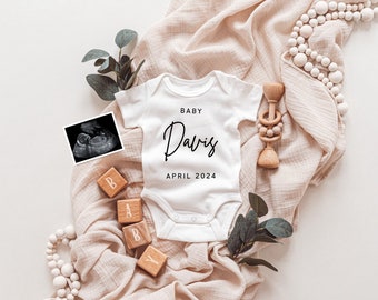 Neutral Digital Pregnancy Announcement Editable Template for Social Media Instagram & Facebook • Minimalist Simple Digital Baby Announcement