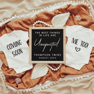 Twins Pregnancy Announcement Digital, Twins Baby Announcement Digital For Social Media, Facebook, Instagram, Twins Pregnancy Reveal Digital