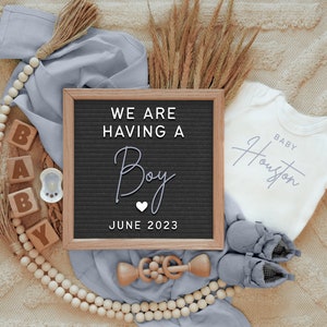 Boy Baby Announcement Digital, Boho Digital Pregnancy Announcement For Social Media, Facebook, Instagram, Baby Boy Reveal