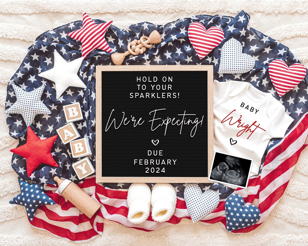 4th of July Pregnancy Announcement Digital for Social Media Instagram ...