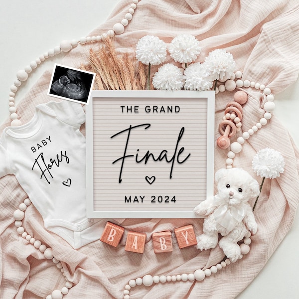 Digital Pregnancy Announcement Editable Template for Social Media Instagram Facebook • Simple Digital Baby Announcement • The Grand Finale