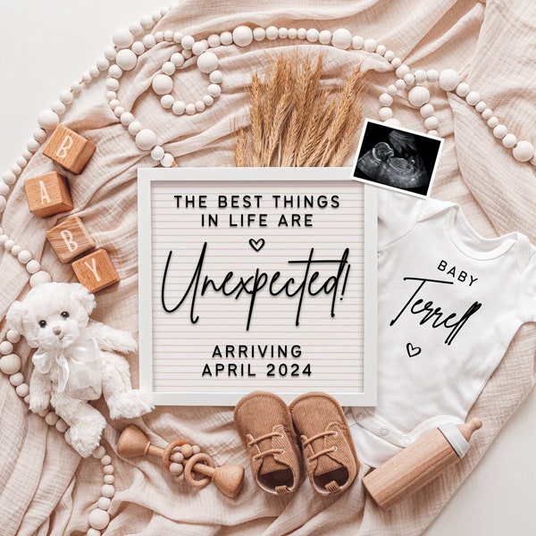 Unexpected Pregnancy Announcement Digital Editable Template for Social Media Instagram & Facebook • Unexpected Baby Announcement Digital