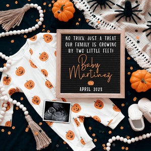 Halloween Baby Announcement Digital, Halloween Digital Pregnancy Announcement For Social Media, Facebook, Instagram, Pregnancy Reveal