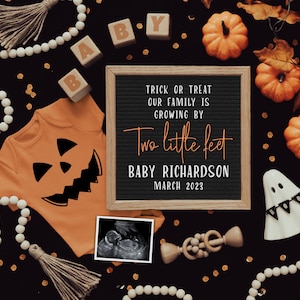 Halloween Baby Announcement: Social Media Pregnancy Reveal (Digital)