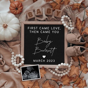 Fall Baby Announcement Digital, Autumn Digital Pregnancy Announcement For Social Media, Facebook, Instagram, Fall Pregnancy Reveal Digital