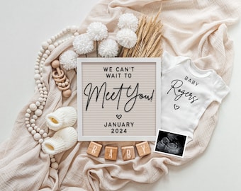 Neutral Digital Baby Announcement for Social Media Instagram & Facebook • Gender Neutral Pregnancy Announcement • We Can't Wait To Meet You