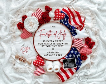 Fourth of July Baby Announcement: Patriotic Social Media Template (Digital)