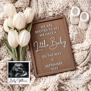 Elegant Baby Announcement: Gender Neutral Pregnancy Reveal (Digital Download)