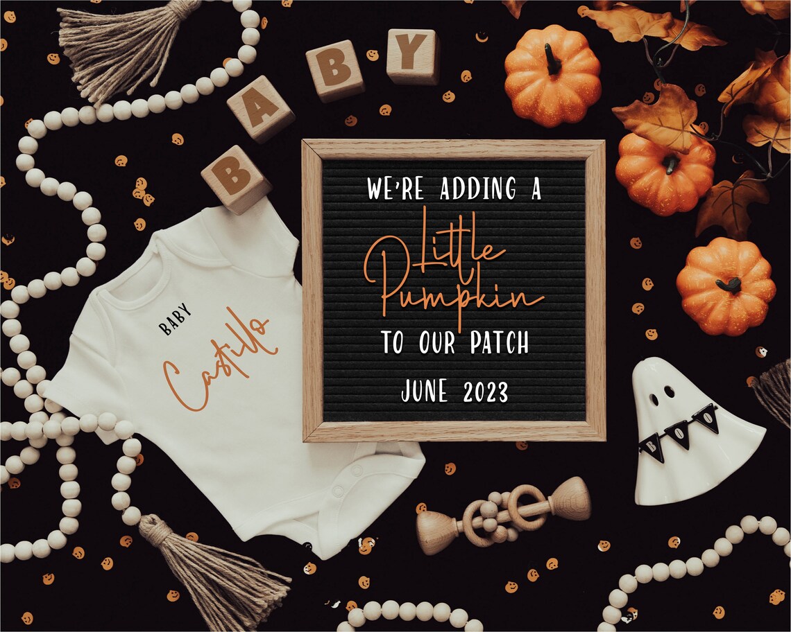 Halloween Baby Announcement Digital Halloween Digital Etsy