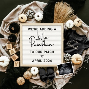 Halloween Baby Announcement: Little Pumpkin Social Media Template (Digital)