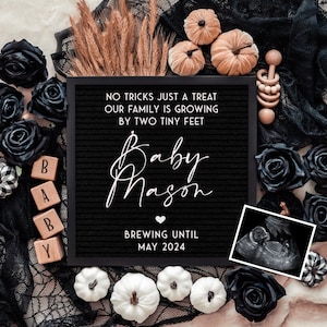 Halloween Pregnancy Announcement: Digital Reveal with Ultrasound (Facebook/Instagram)
