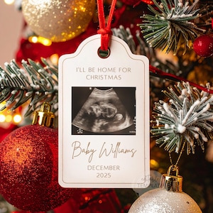 Faire-part de bébé numérique de Noël pour décembre, modèle de toile de révélation de grossesse pour les fêtes, téléchargement modifiable pour les médias sociaux