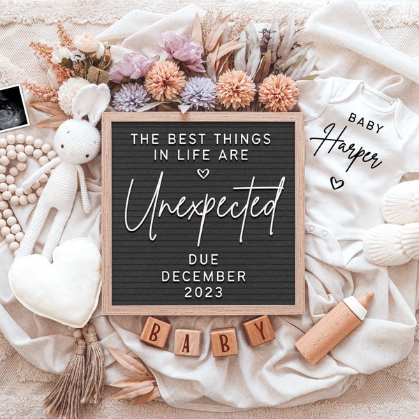 Unexpected Pregnancy Announcement Digital Editable Template for Social Media Instagram & Facebook • Floral Unexpected Baby Announcement