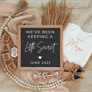 Neutral Boho Pregnancy Announcement: Social Media Reveal (Digital)