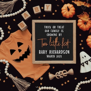 Halloween Pregnancy Announcement Digital, Halloween Baby Announcement Digital For Social Media, Facebook, Instagram, Pregnancy Reveal