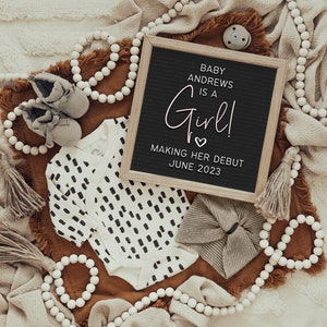 It&#39;s A Girl Announcement Digital, Girl Digital Pregnancy Announcement For Social Media, Facebook, Instagram, Baby Girl Reveal Digital