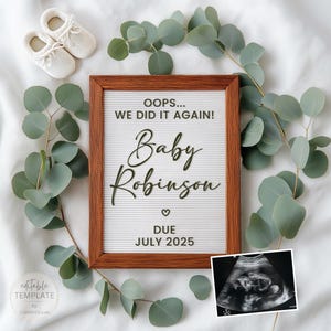 Funny Baby Announcement: Oops We Did It Again - Social Media Pregnancy Reveal (Digital Template)