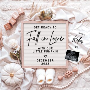 Fall Baby Announcement Digital Editable Template for Social Media Instagram & Facebook • Fall Pregnancy Announcement Digital • Fall In Love