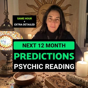 Może przedstawiać: Usługa czytania psychicznego z tekstem SAME HOUR + EXTRA DETAILED oraz NEXT 12 MONTH PREDICTIONS PSYCHIC READING. Obraz zawiera kolorową lampę mozaikową, drewnianą miskę z białą solą, drewniane pudełko oraz białą świecę.