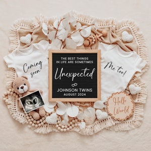 Unexpected Twin Pregnancy Announcement Digital, Twin Baby Announcement Editable Template for Social Media, Twins Reveal, Digital Download image 6