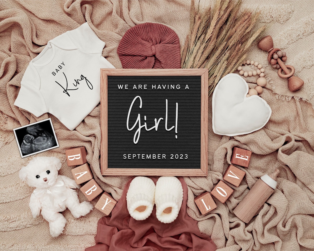 We Are Having a Girl Pregnancy Announcement Digital Baby Girl Etsy