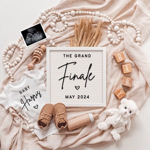 Digital Pregnancy Announcement Editable Template for Social Media Instagram Facebook • Simple Digital Baby Announcement • The Grand Finale