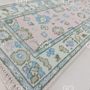 Hand Knotted Modern Oushak, Muted Area Oushak Rug, Wool Area Rug for Bedroom, Living room, dining area, Pastel Oushak Rug 8x10, 9x12, 10x14