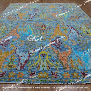 Multi colour oushak Rug 8x10/9x12/10x14 Hand Knotted Oushak Vintage Rugs For, Living Room Rug, Bedroom Rug fast delivery!!!