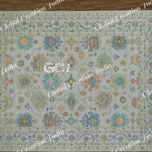 Multi colour oushak Rug 8x10/9x12/10x14 Hand Knotted Oushak Vintage Rugs For, Living Room Rug, Bedroom Rug fast delivery!!!