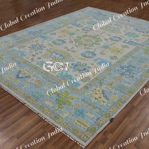 Multi colour oushak Rug 8x10/9x12/10x14 Hand Knotted Oushak Vintage Rugs For, Living Room Rug, Bedroom Rug fast delivery!!!