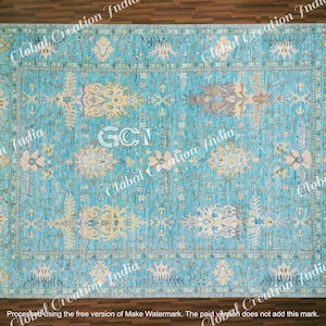 Multi colour oushak Rug 8x10/9x12/10x14 Hand Knotted Oushak Vintage Rugs For, Living Room Rug, Bedroom Rug fast delivery!!!