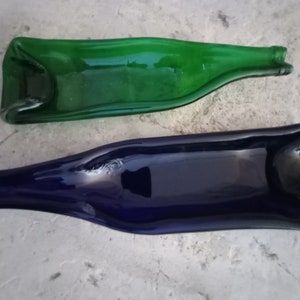 Beautiful slumped wine bottle dish, wine bottle cheese tray, handmade glass serving tray, repurposed bottle, upcycled wine bottles,glass art