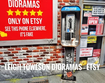 Miniature American payphone in 1:12 scale - ONLY ON ETSY