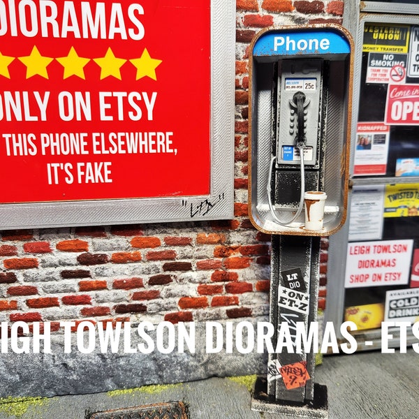 Miniature American payphone in 1:12 scale - ONLY ON ETSY