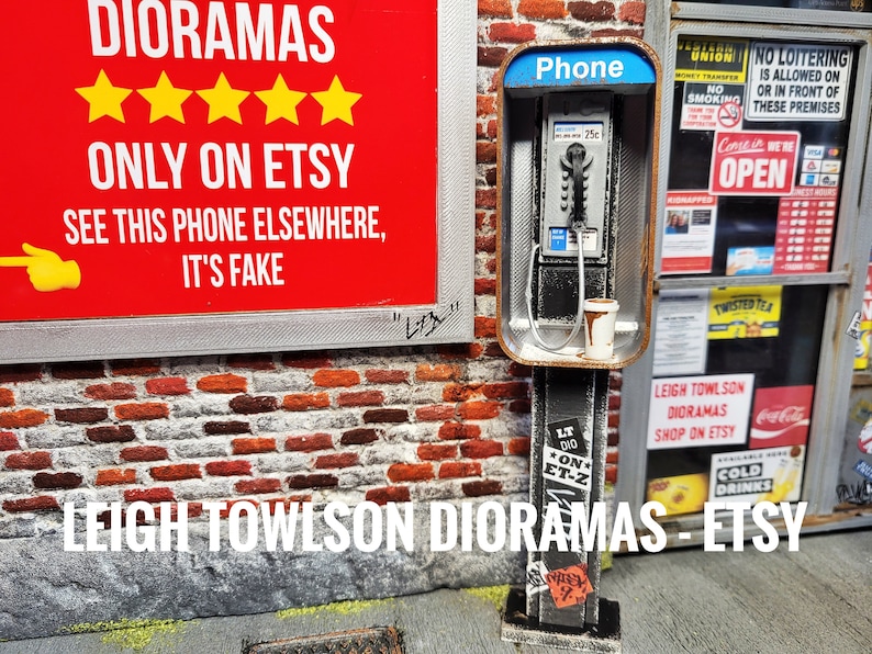 Miniature American payphone in 1:12 scale ONLY ON ETSY image 1