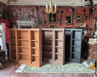 Victorian bookcase with secret Murphy door for dolls house 1/12 scale