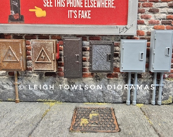 Electric gas wall boxes for diorama dollshouse 1/12