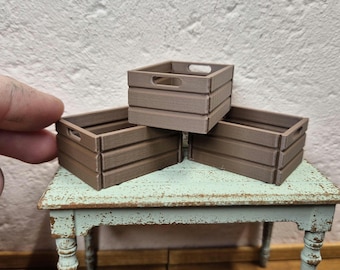 Cassa in legno effetto legno per diorama di casa delle bambole