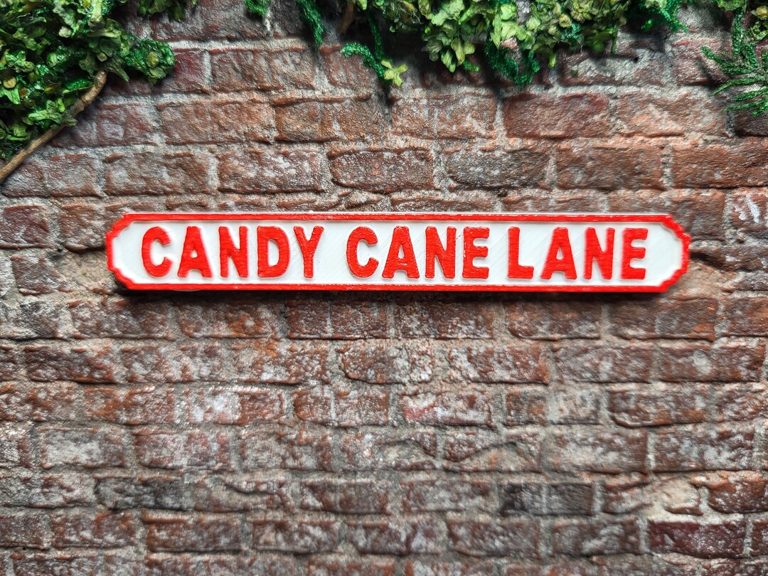 Candy Cane Lane Street Sign 1:12 Scale - Etsy