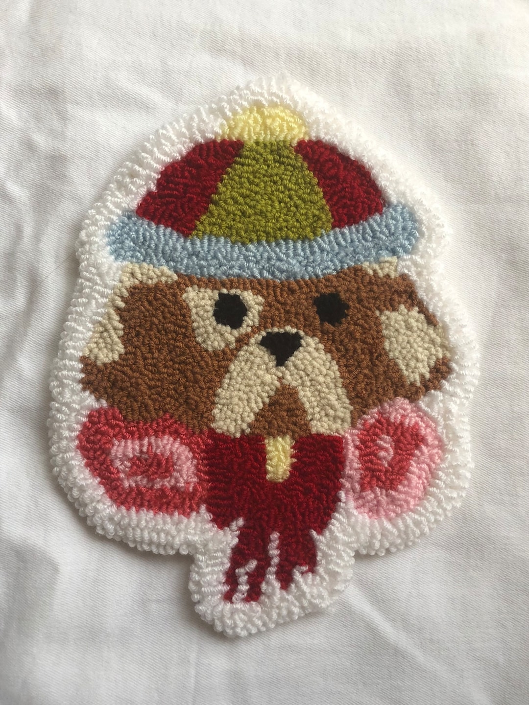 Punch Needle Dog Themed Wall Rug, Punch Needle Tufted Wall Hanging