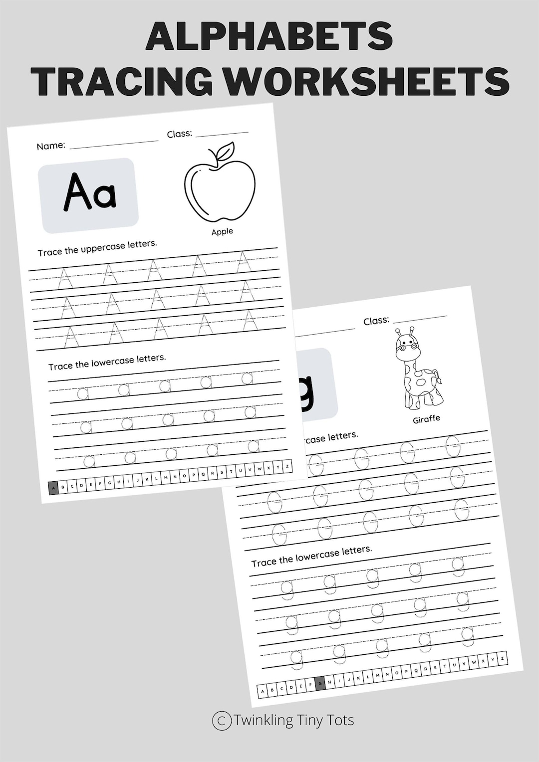 26 Letters Alphabets Tracing Worksheet / Color and Trace Alphabets ...