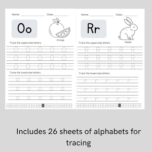 26 Letters Alphabets Tracing Worksheet / Color and Trace Alphabets ...