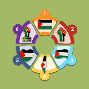 Palestine Flag Flag Enamel Pin Free Palestine Protest Peaceful Gift Memorial Lapel Pin Backpack Pin Set Jacket Enamel Pin image 2