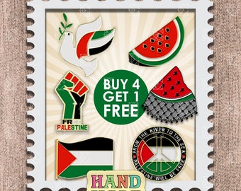 Anguria Palestina bandiera smalto Pin Palestina libera araba musulmana Palestina libera protesta Jeans smalto Pin Zaino Pin Set Collare smalto Pins