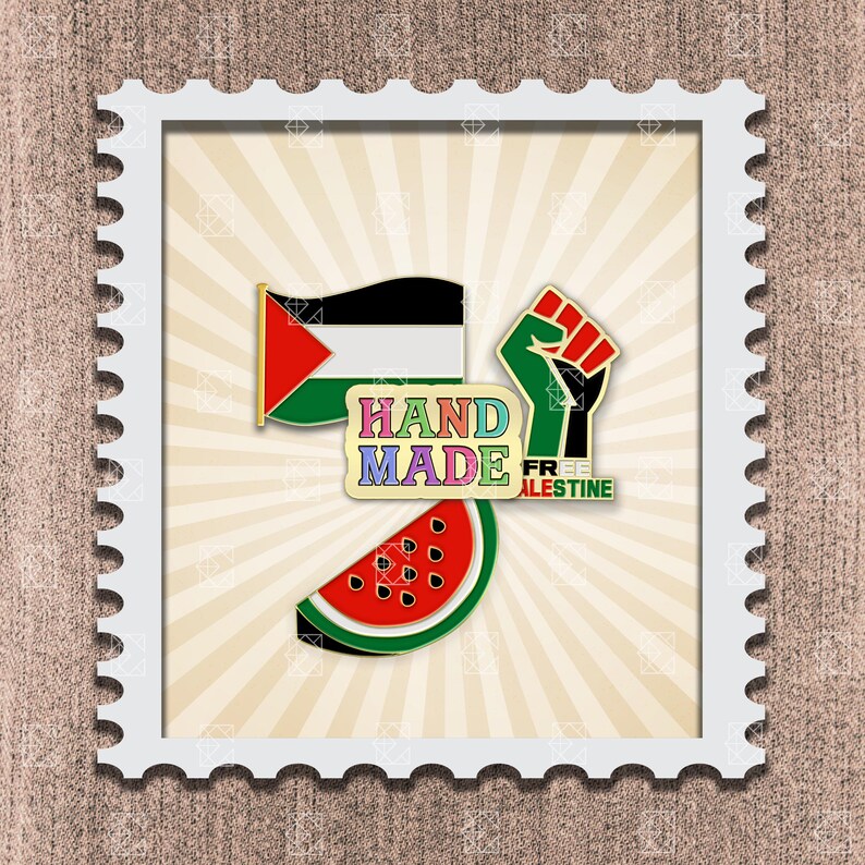 Watermelon Palestine Flag Enamel Pins Free Palestine Protest Arab Muslim Palestine Collar Enamel Pins Jeans Enamel Pins Backpack Pins Set image 10