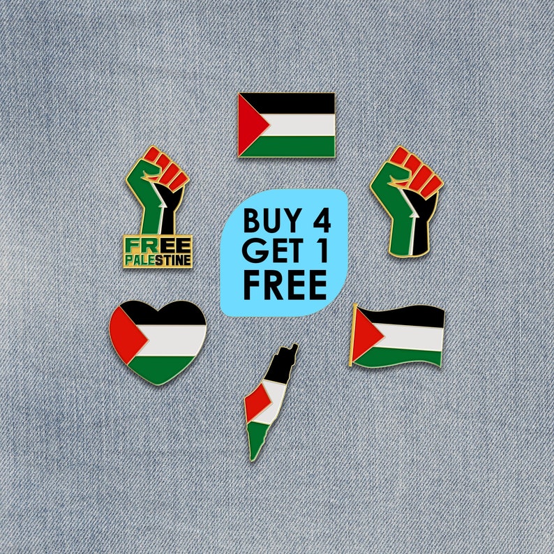 Palestine Flag Flag Enamel Pin Free Palestine Protest Peaceful Gift Memorial Lapel Pin Backpack Pin Set Jacket Enamel Pin immagine 1