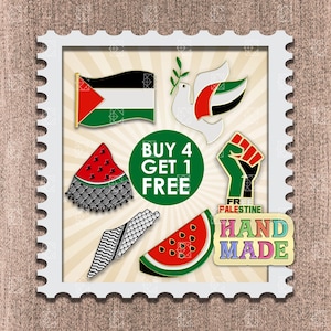 Épinglettes émaillées du drapeau de la Palestine pastèque, protestation gratuite contre la Palestine, collier arabe musulman de Palestine, épingles émaillées, épingles émaillées pour jean, ensemble d'épingles pour sac à dos image 1